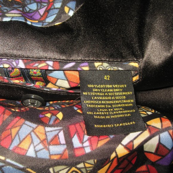 ❤️42 MENS ROBERT GRAHAM BLACK VELVET FORMAL/SPECIAL OCCASION DOUBLE VENT BLAZER - Picture 15 of 15